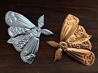 Aluminum - Gold Tone Moths