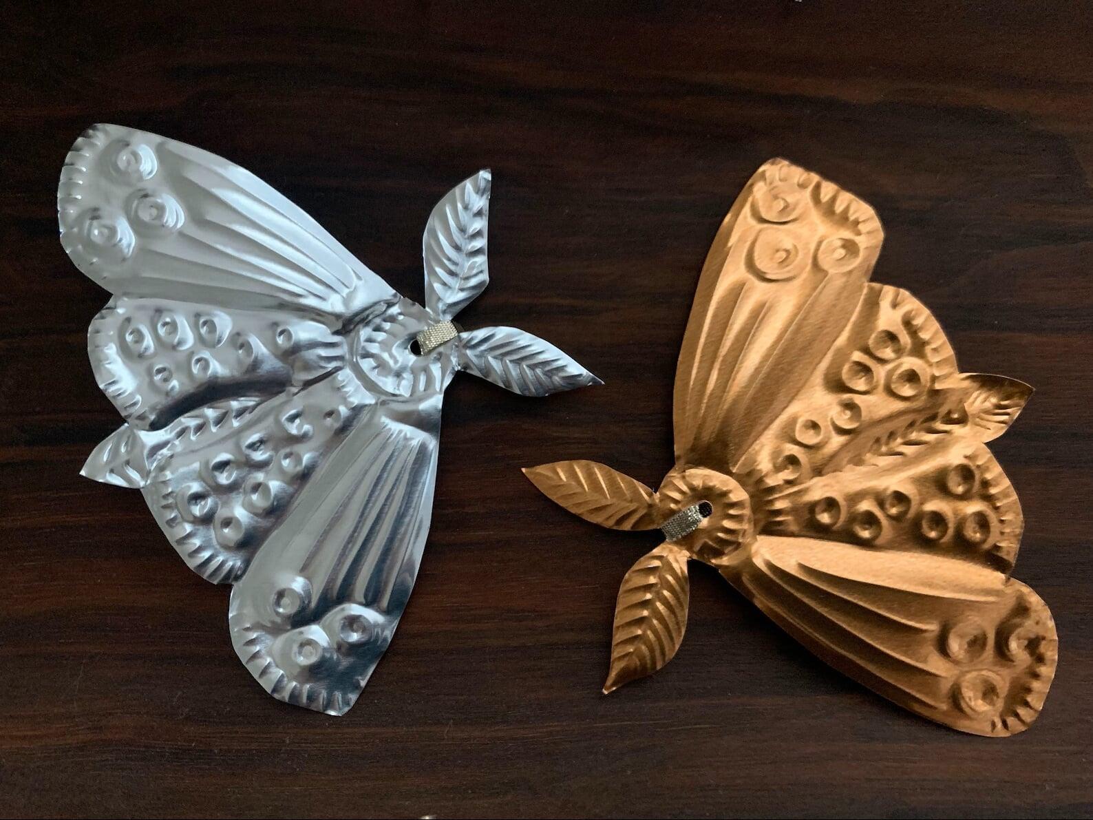 Aluminum - Gold Tone Moths