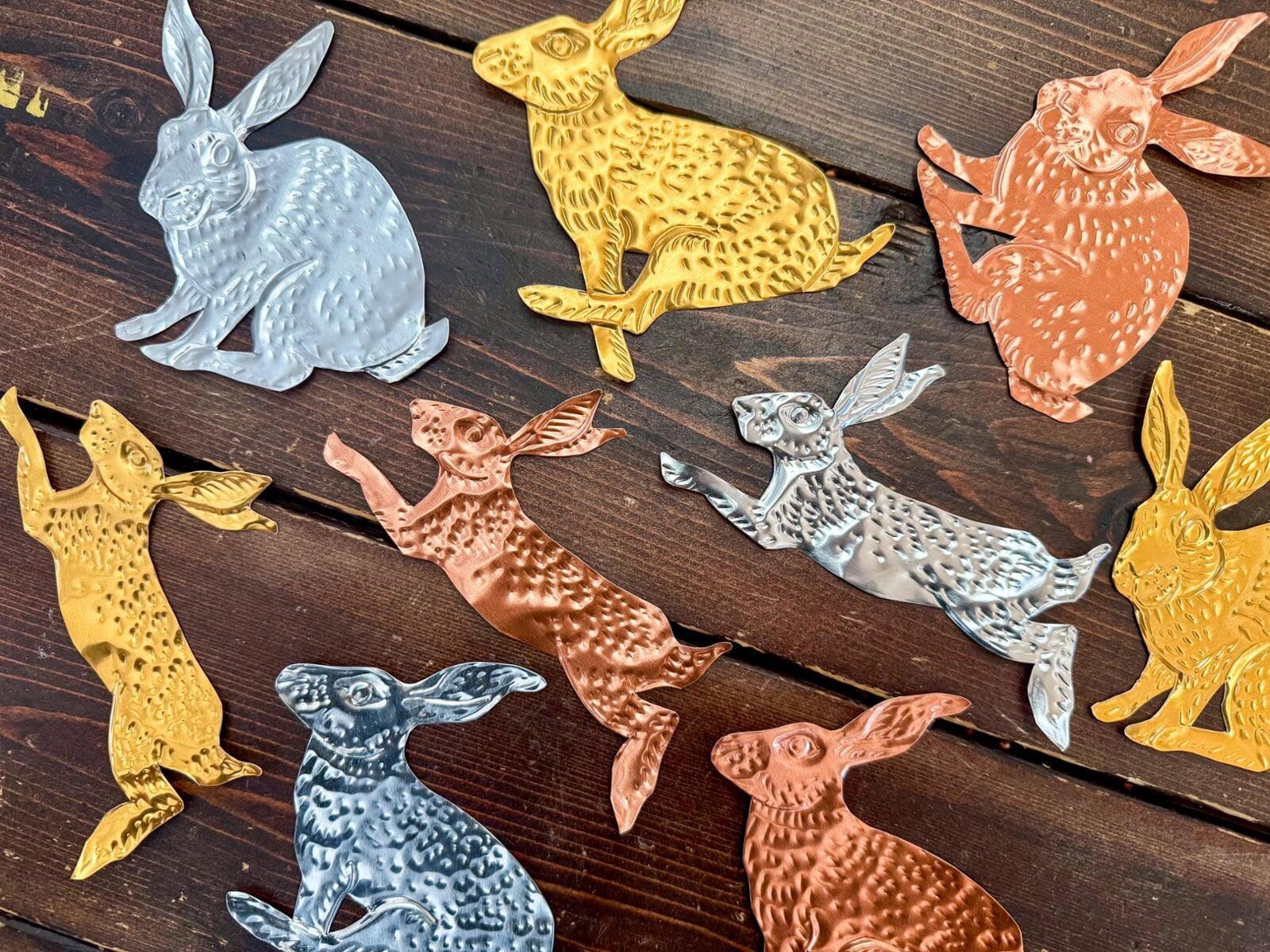 Multiple Metal Rabbits